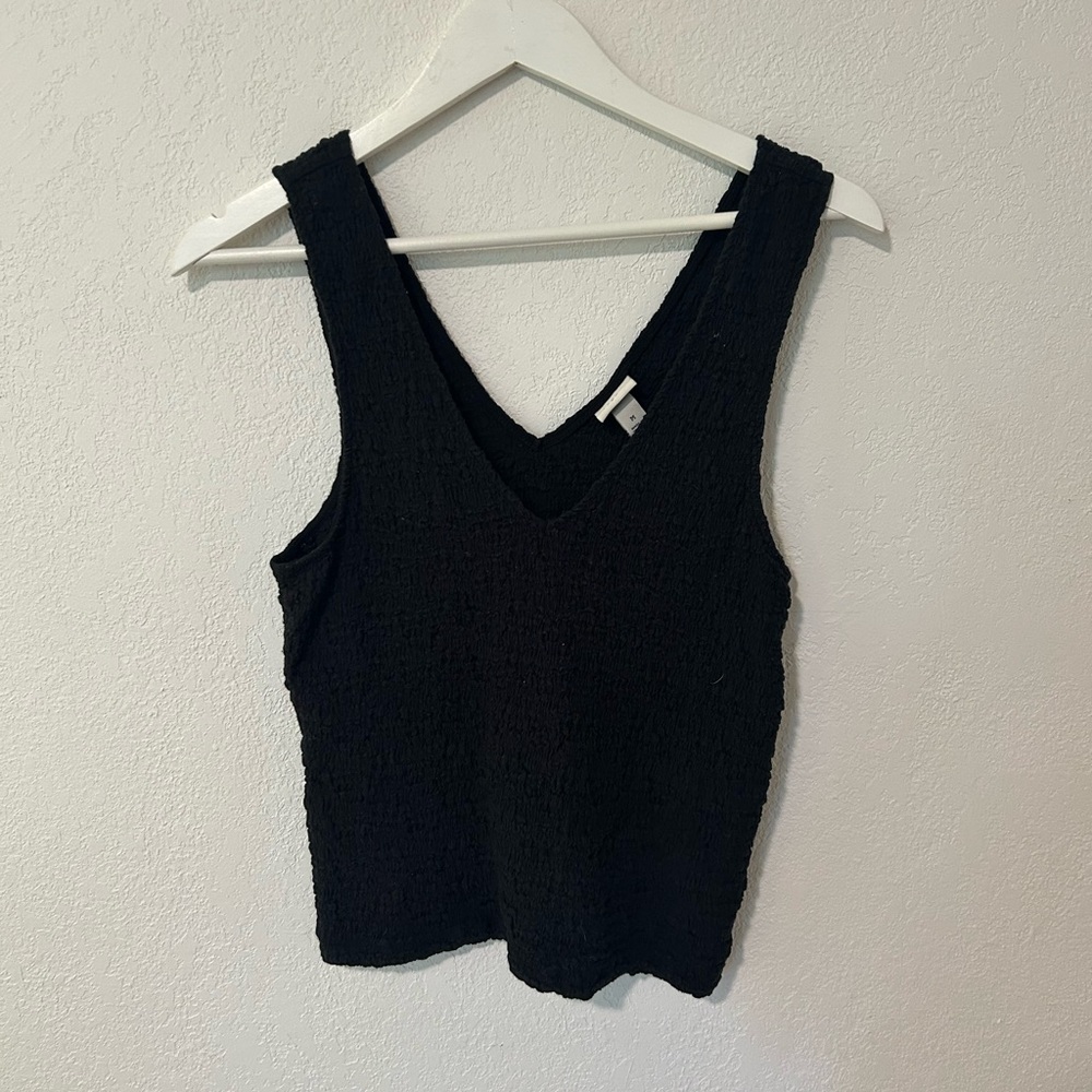 A New Day Black textured Sleeveless Tank Top